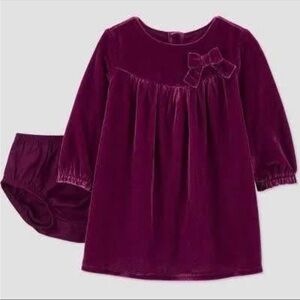 Cat & Jack Purple Velvet Dress Set